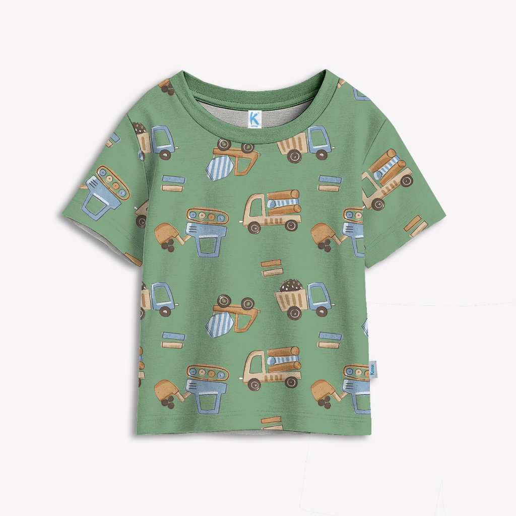 KAOS ATASAN TRUCK AND DIGGER MOSS GREEN