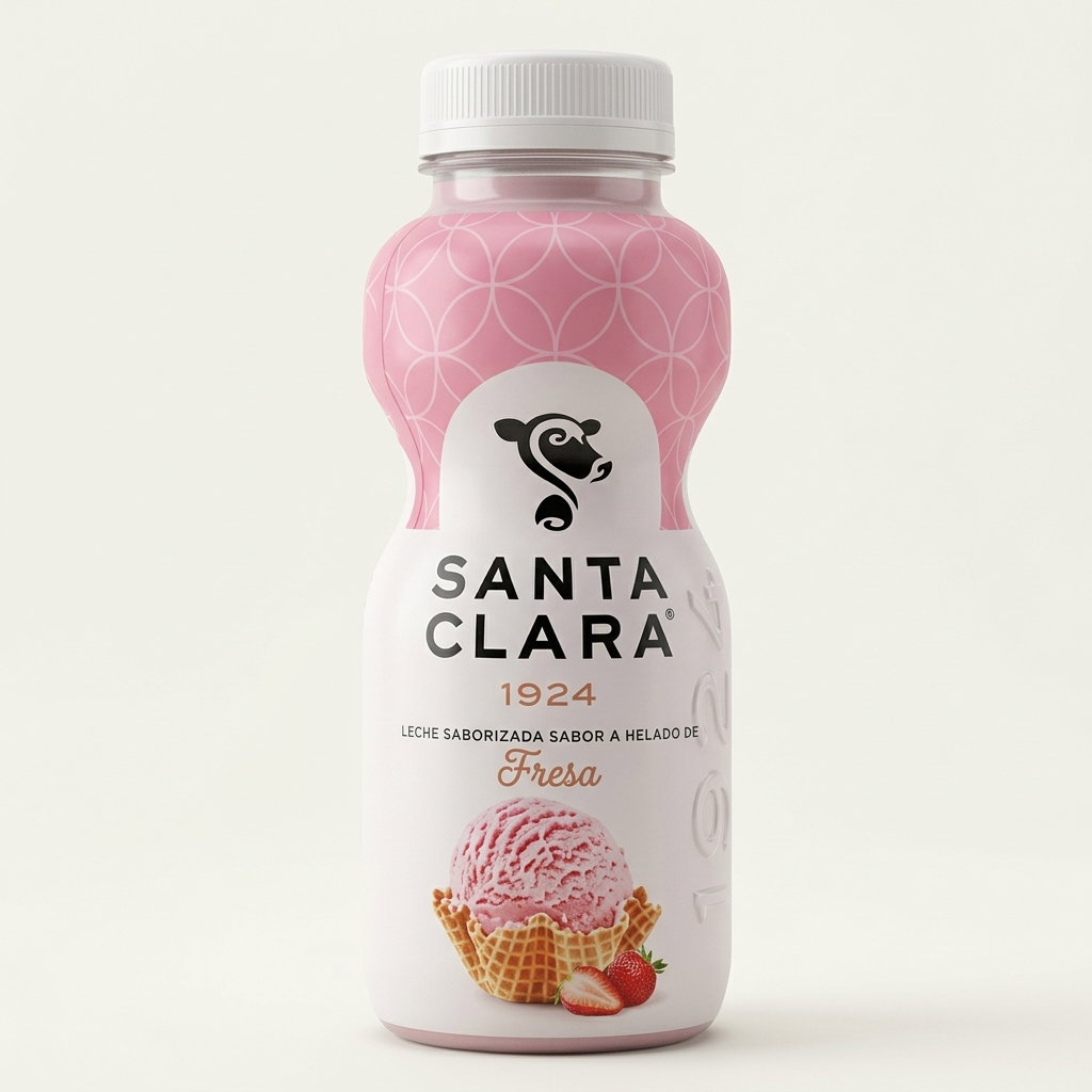 LECHE SANTA CLARA SABOR HELADO DE FRESA DE 250 ML