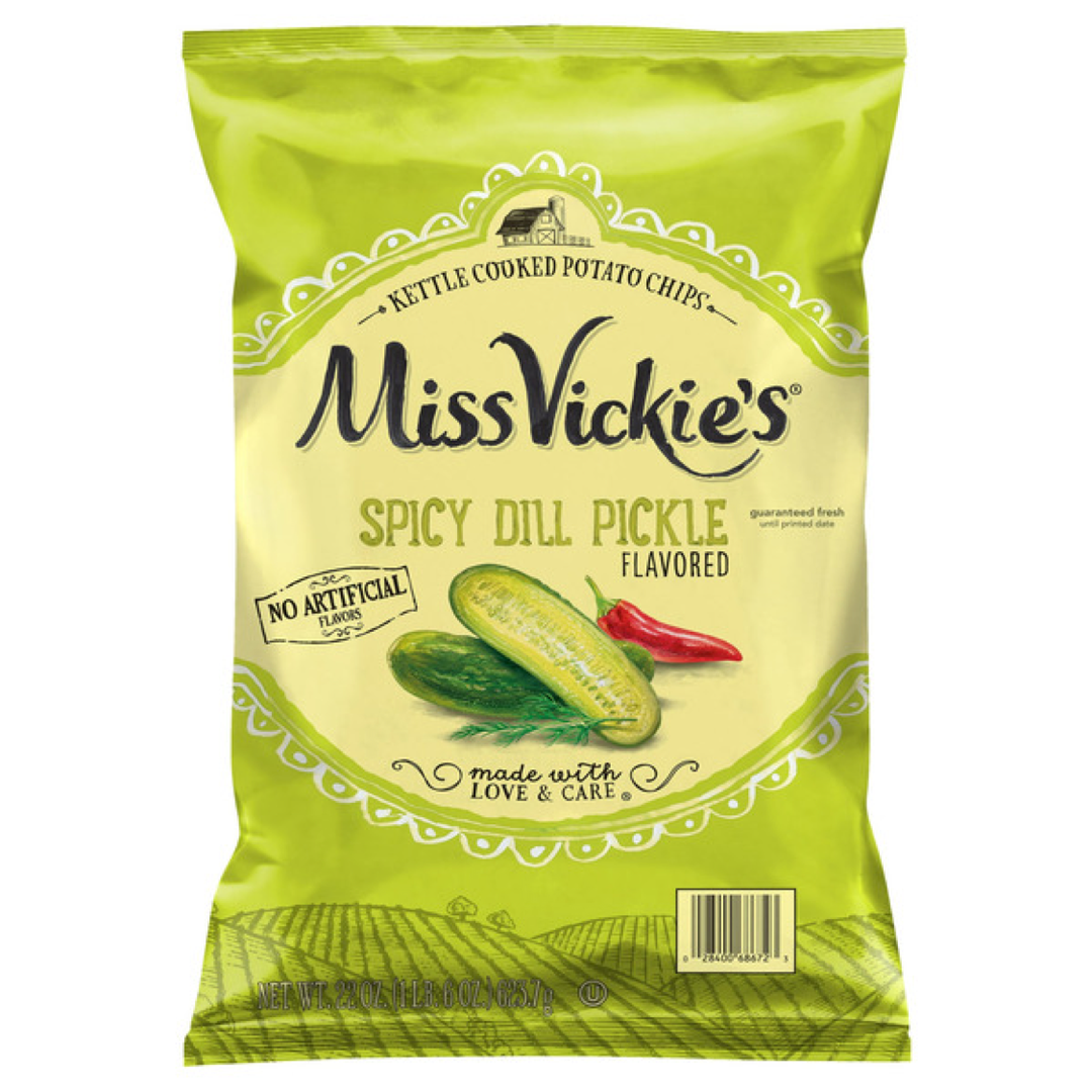 CUS009_🥔 🥒 🌶️ Miss Vickie's 辣味酸黃瓜釜煮洋芋片 (Spicy Dill Pickle)