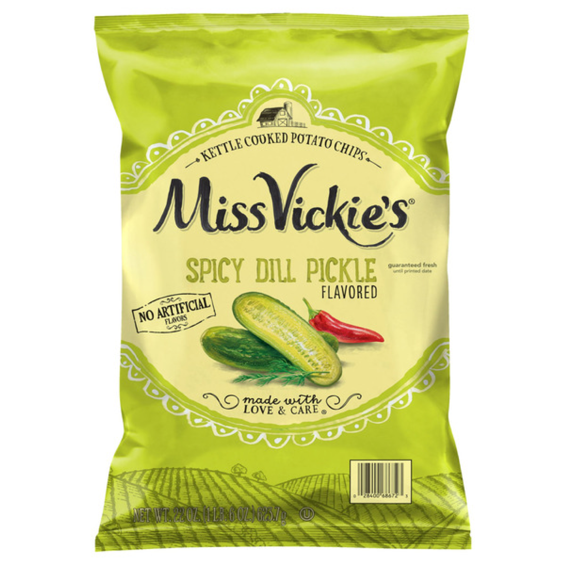 CUS009_🥔 🥒 🌶️ Miss Vickie's 辣味酸黃瓜釜煮洋芋片 (Spicy Dill Pickle)_0
