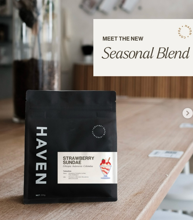 Strawberry Sundae Latte (Limited Seasonal Blend right from Sydney Haven Coffee) 