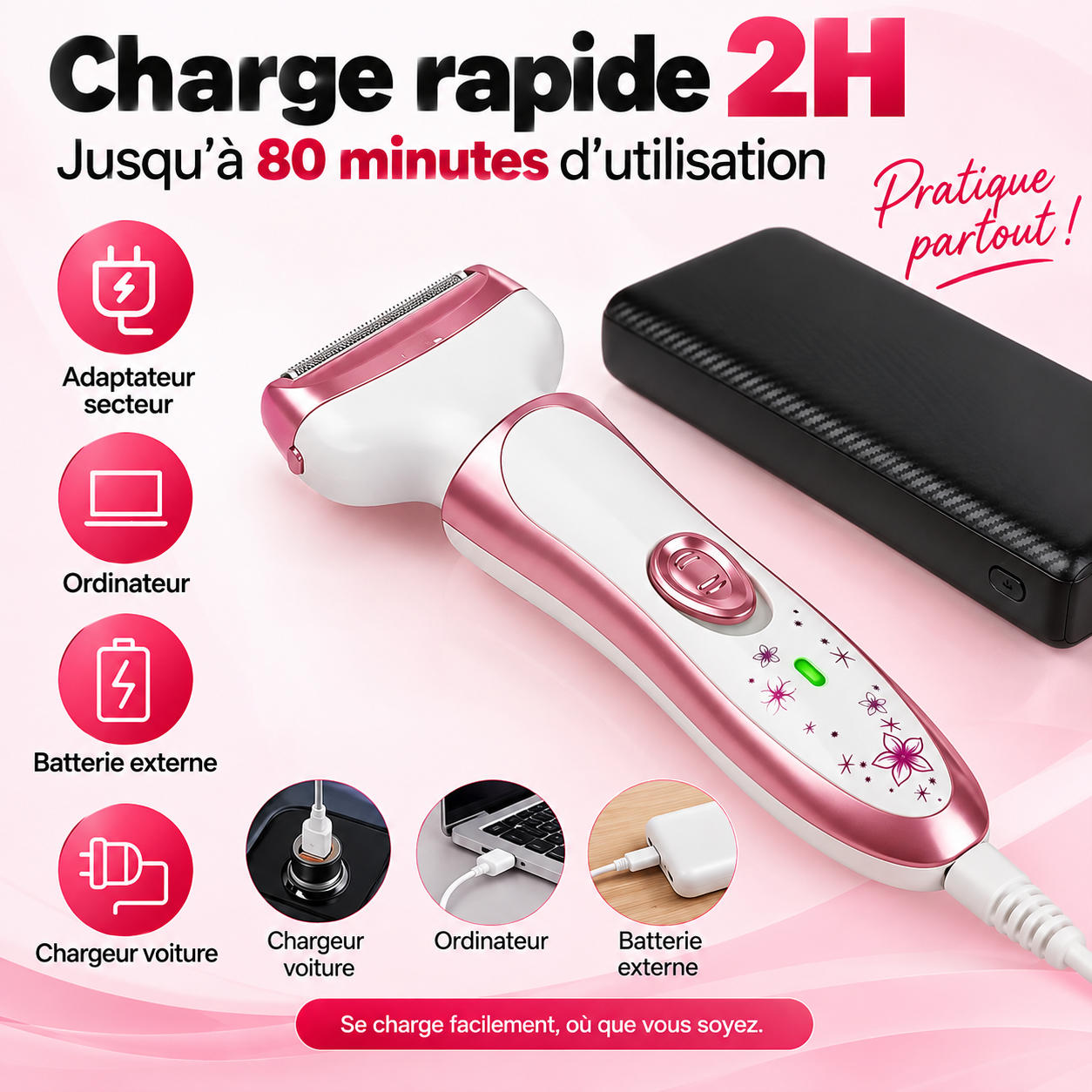 Kit d'épilation électrique 4 en 1 pour femmes, tondeuse multifonction pour le visage et le corps_2