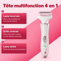 Kit d'épilation électrique 4 en 1 pour femmes, tondeuse multifonction pour le visage et le corps