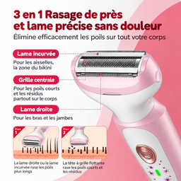 Kit d'épilation électrique 4 en 1 pour femmes, tondeuse multifonction pour le visage et le corps