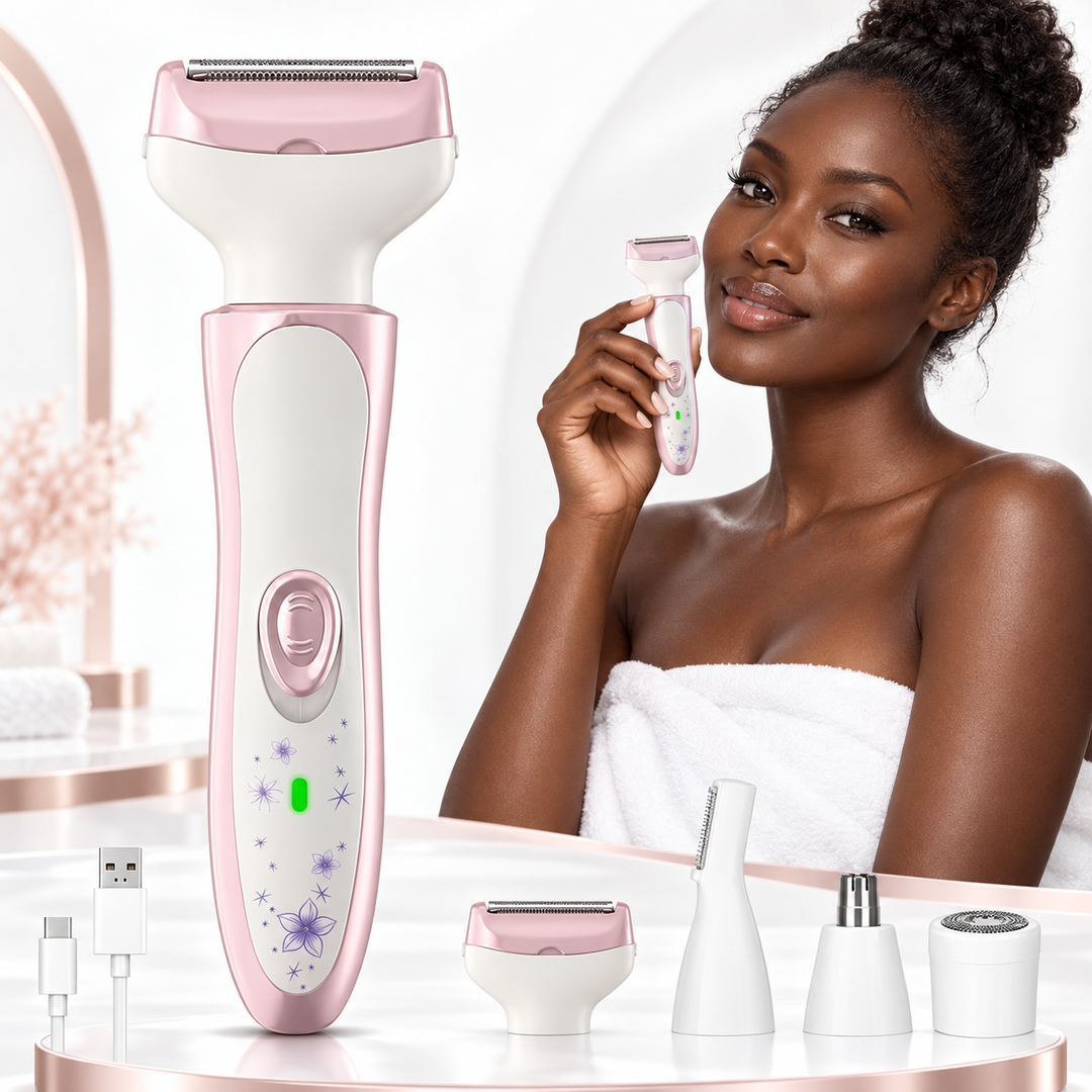 Kit d'épilation électrique 4 en 1 pour femmes, tondeuse multifonction pour le visage et le corps