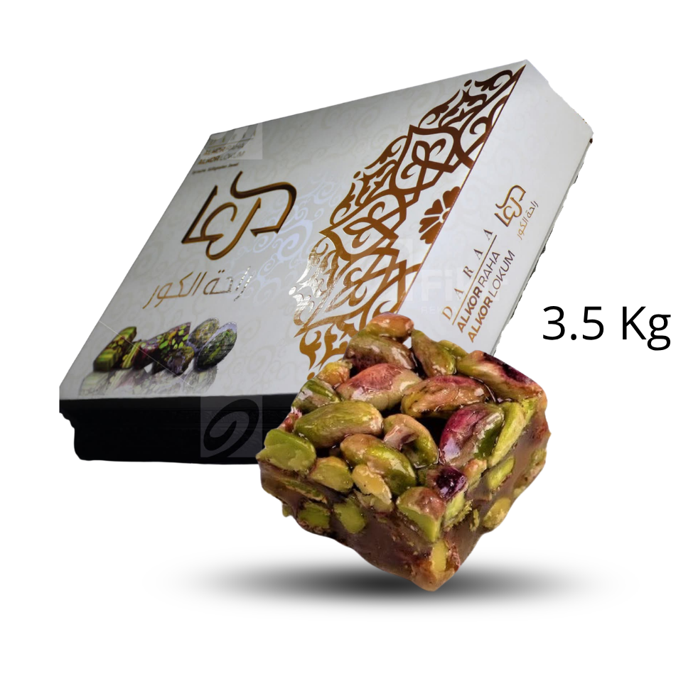 Raha mit  Pistazien mini 1 karton x 3,5 kg Kilopreis: 13,75 €- zzgl.MwSt  / راحة موجهة محشية ومغلفة بالفستق الحلبي ميني قطع صغيرة  _0