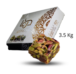 Raha mit  Pistazien mini 1 karton x 3,5 kg Kilopreis: 13,75 €- zzgl.MwSt  / راحة موجهة محشية ومغلفة بالفستق الحلبي ميني قطع صغيرة  