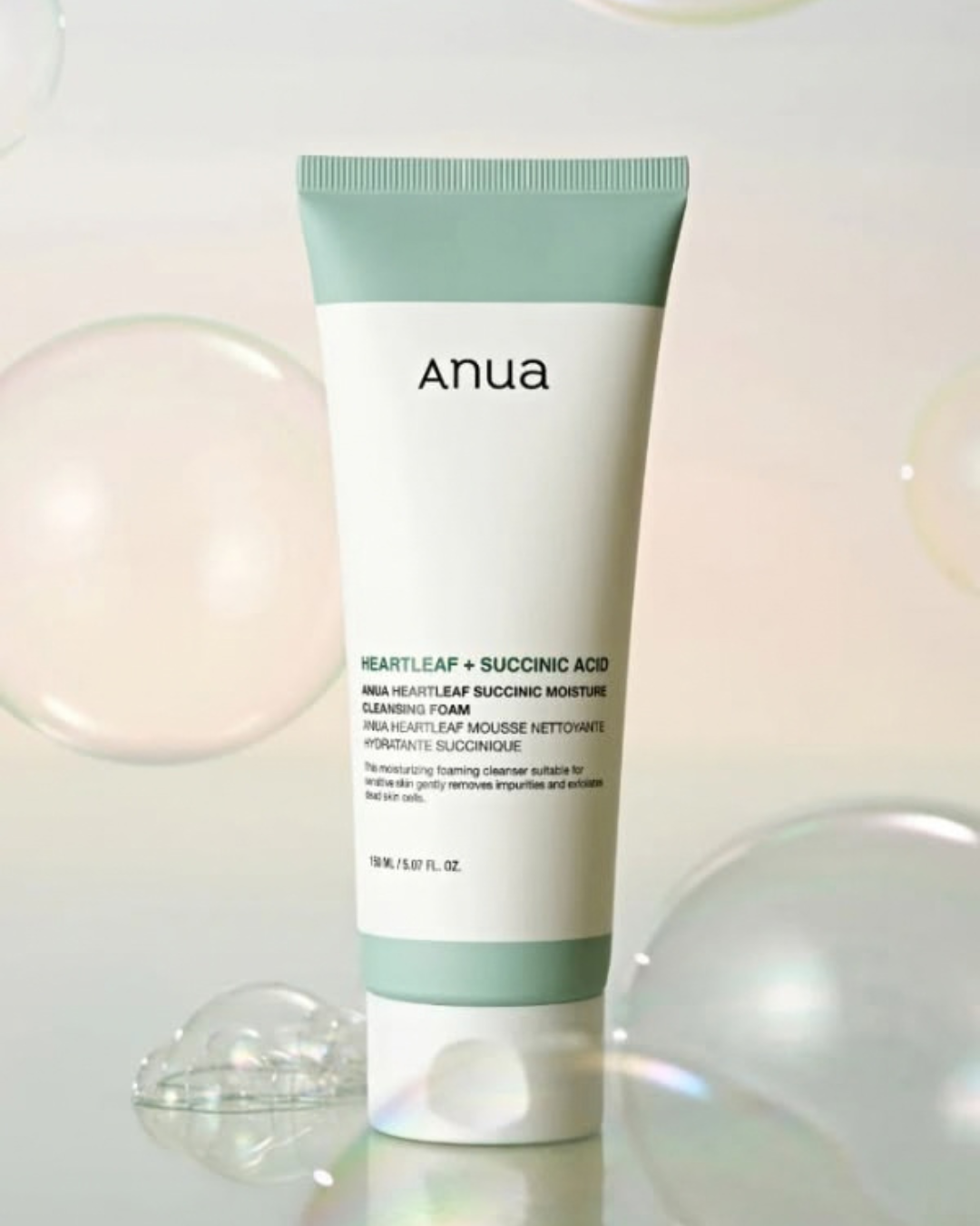 Anua - jabon de rostro pieles con Acne Heartleaf Succinic Moisture Cleansing Foam 150 ML