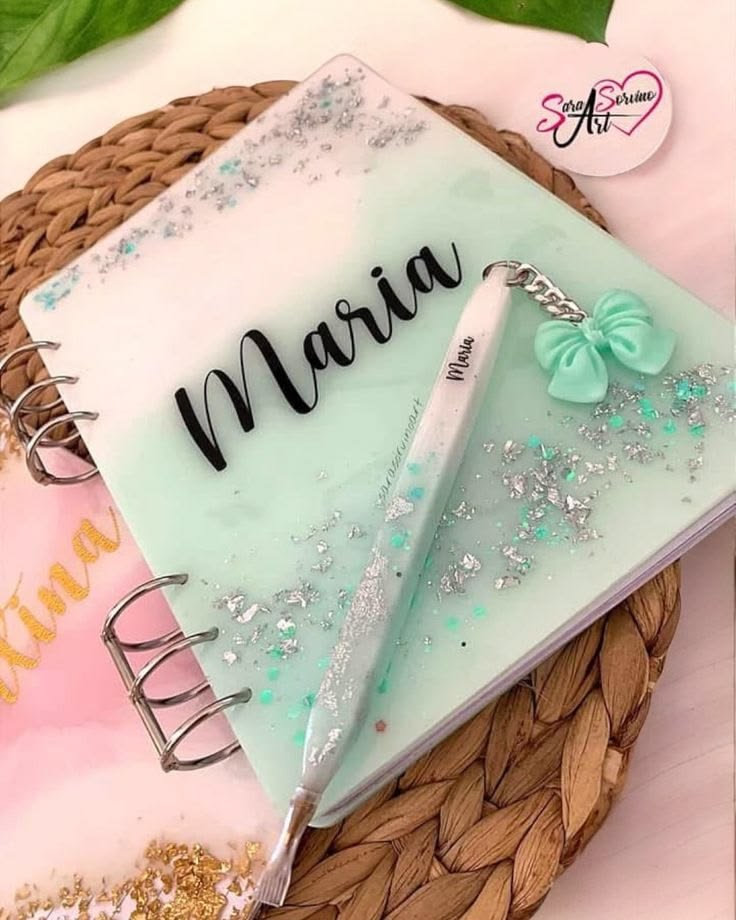 Ensemble bloc notes et stylo personnalisable en résine