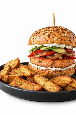 Hamburguesa de salmón