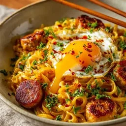 NOODLE SAUSAGE EGG
