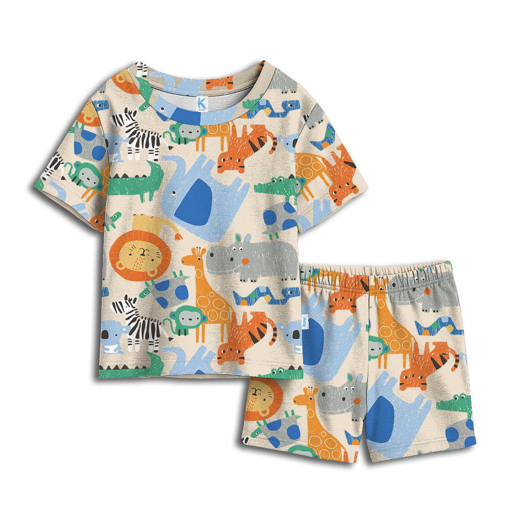 SETELAN PENDEK ANIMAL IN ZOO CREAM_0