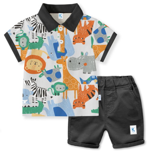SETELAN COMBI WANGKI X CHINO ANIMAL IN ZOO WHITE