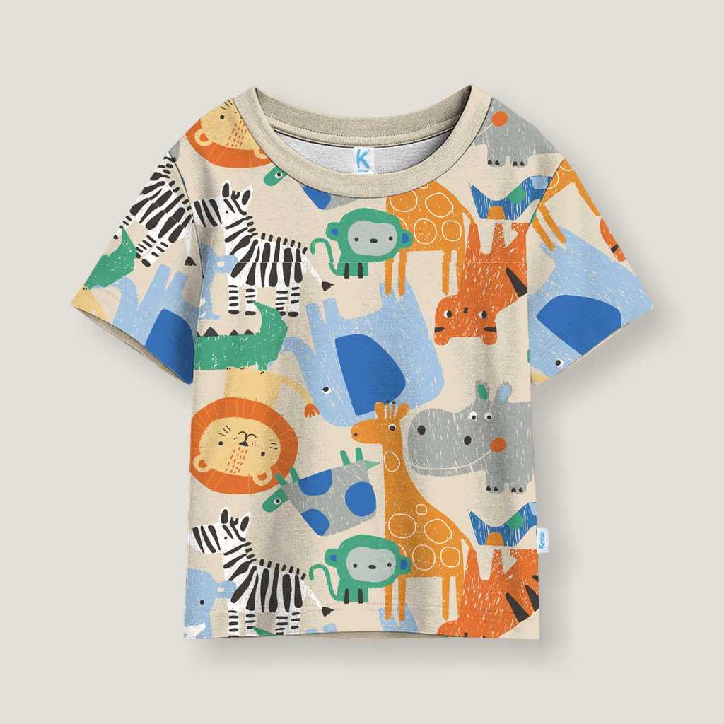 KAOS ATASAN ANIMAL IN ZOO CREAM_0