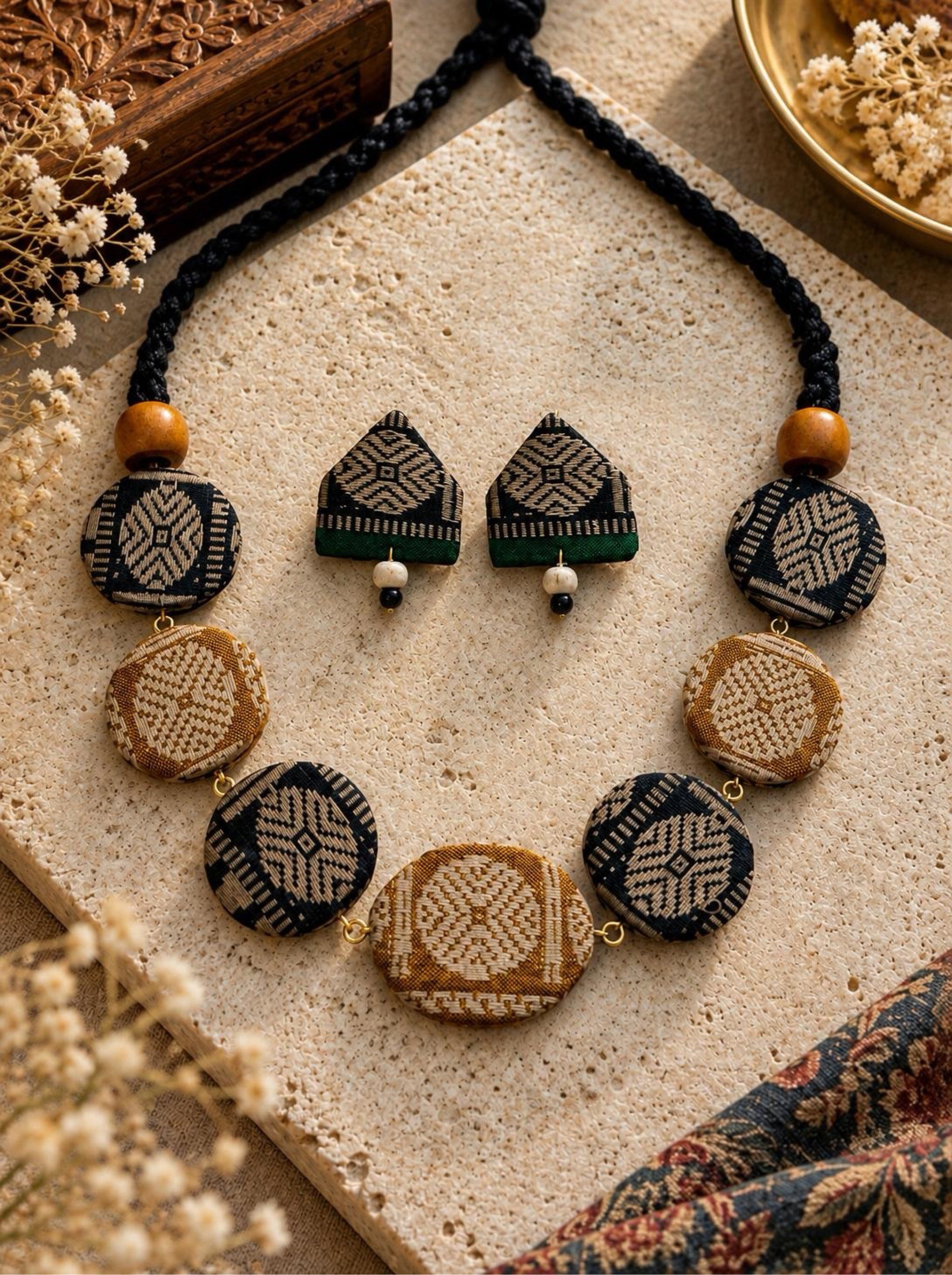 Dhara Weave Necklace Set 🤎🖤_0