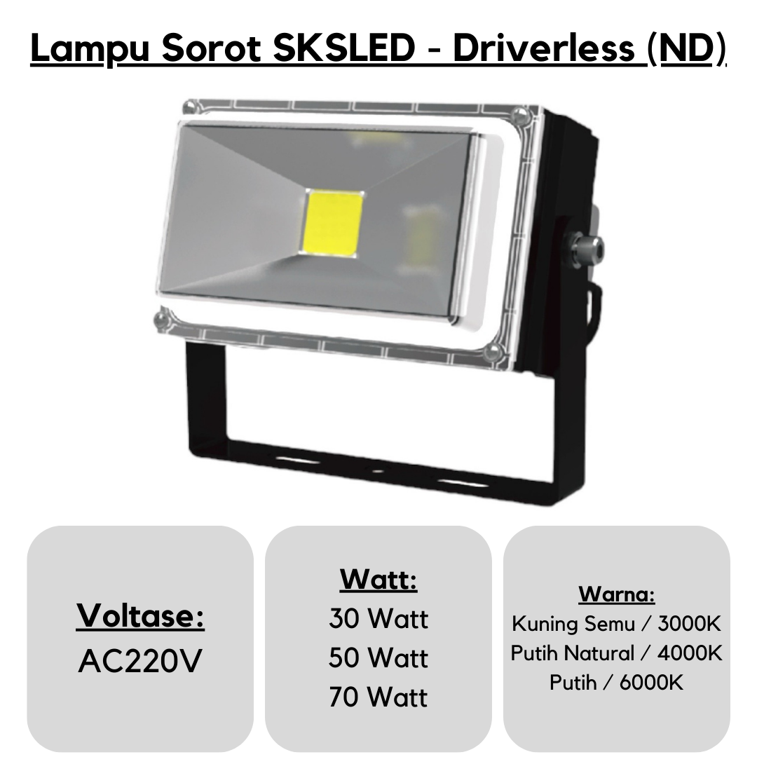 Lampu Sorot LED Chino Driverless (ND) - 30W / 50W / 70W