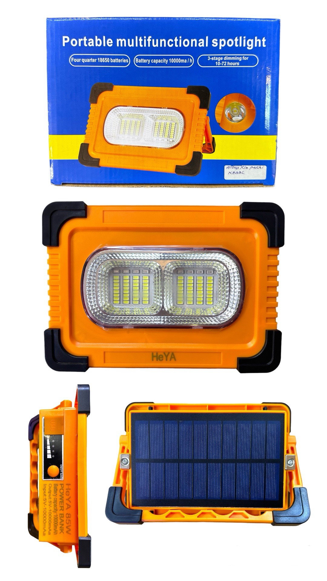 Lampu Sorot LED Solar Powerbank 80 Watt + Senter Super LED 5 Watt_0