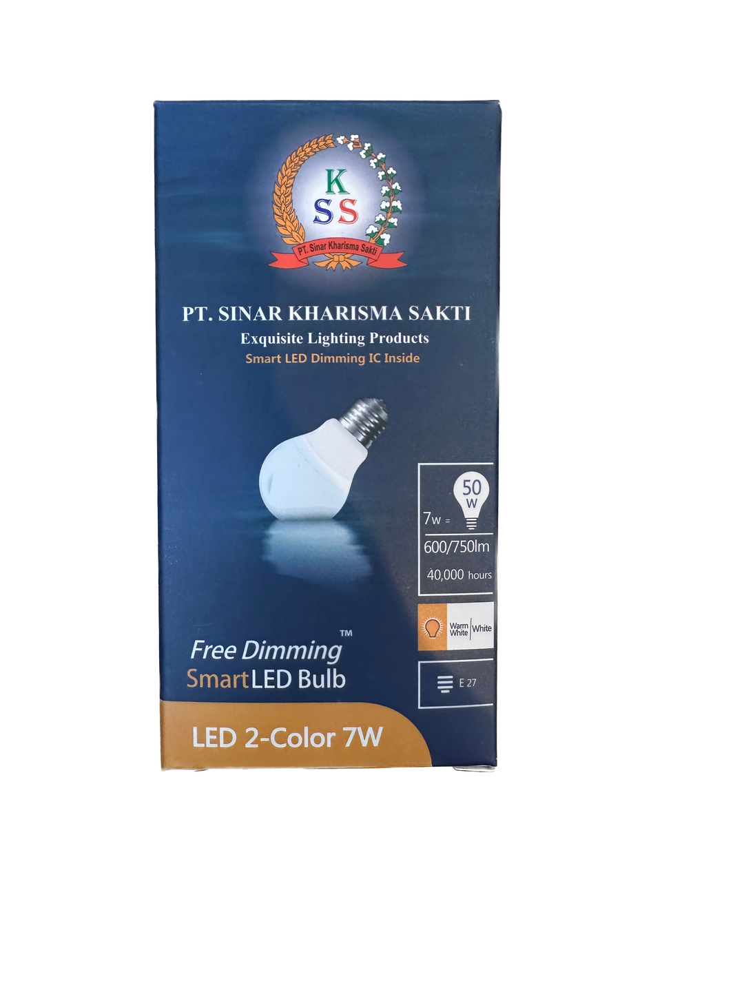 Bohlam LED SKSLED Smart Dimming - 2 Colors - 7 Watt - Cahaya Warm White / Kuning Semu & Cool White / Putih - E27