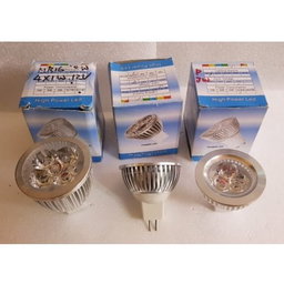 MR16 3x1W / 4x1W - Cahaya Cool White / Putih & Warm White / Kuning Semu - DC12V - SKSLED