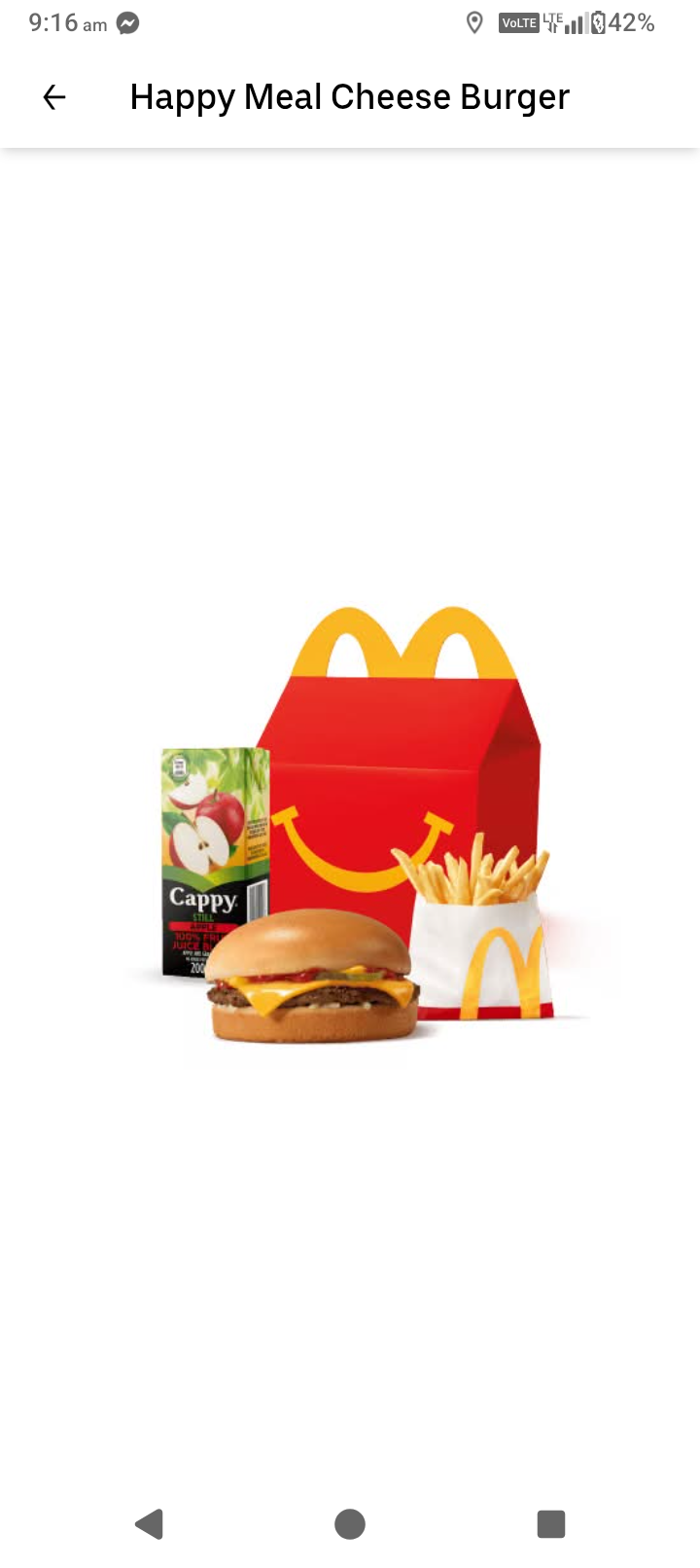 Happy meal cheese burger