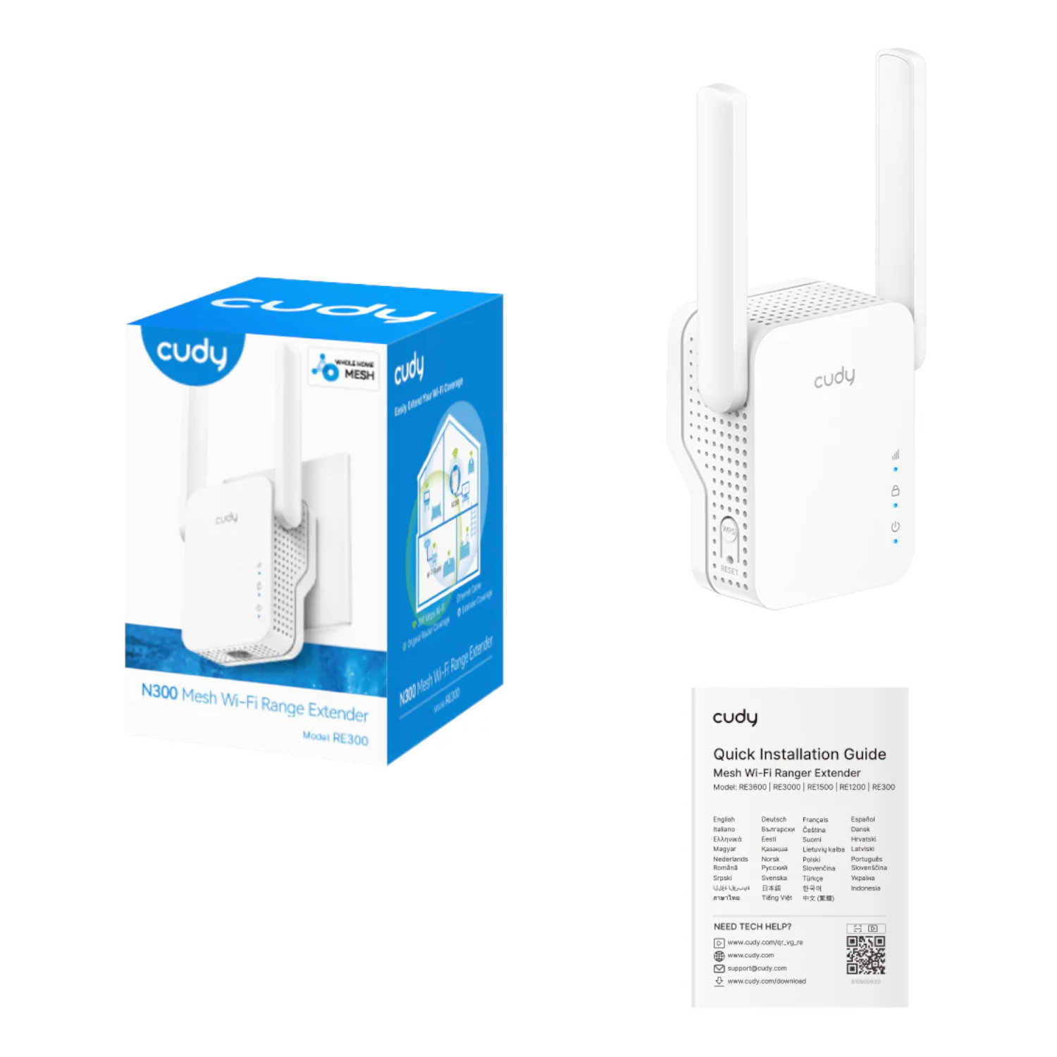 CUDY N300 Mesh Wi-Fi Range Extender | Wall Plug_1
