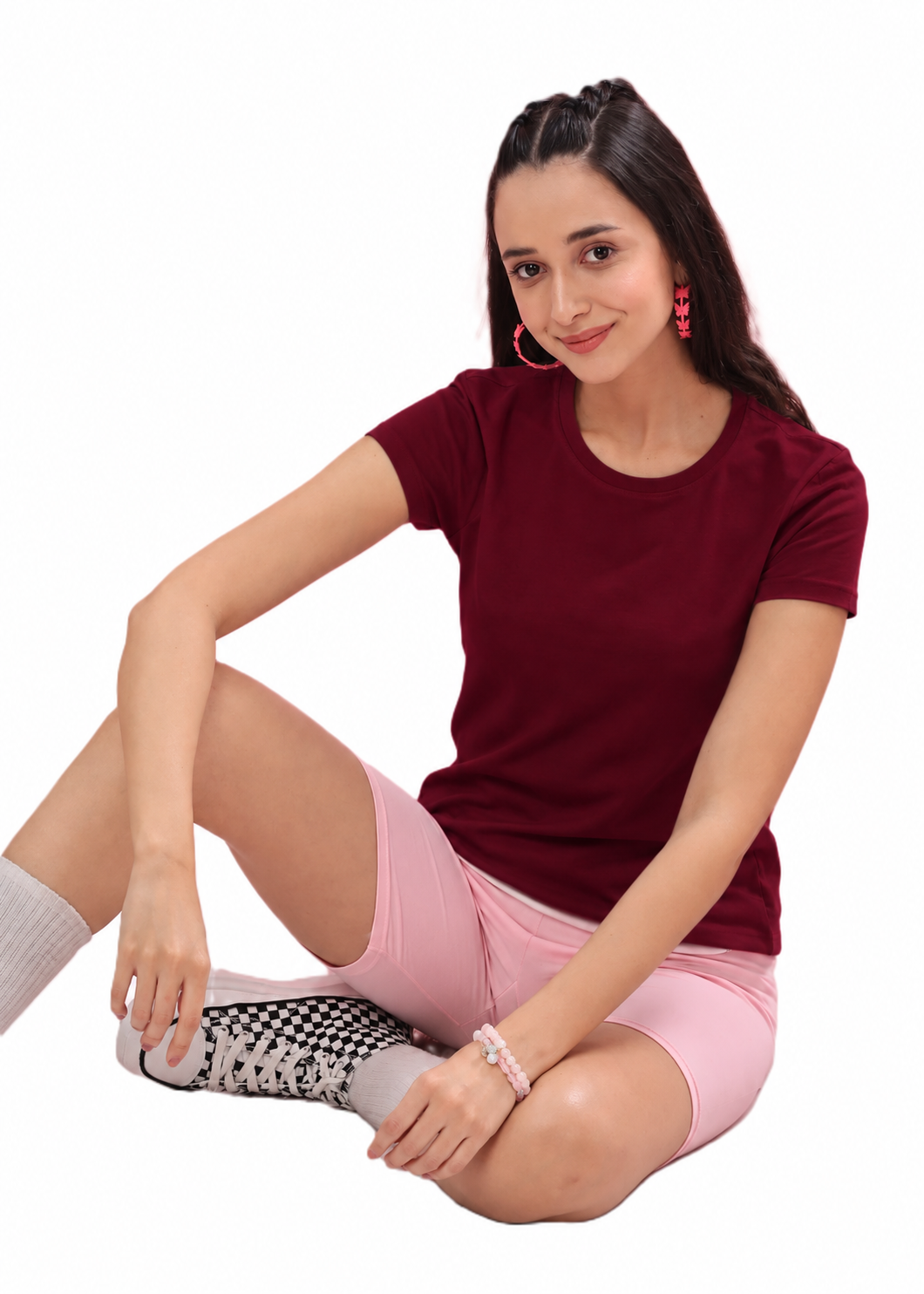 Women's T-Shirt_Mahroon_1