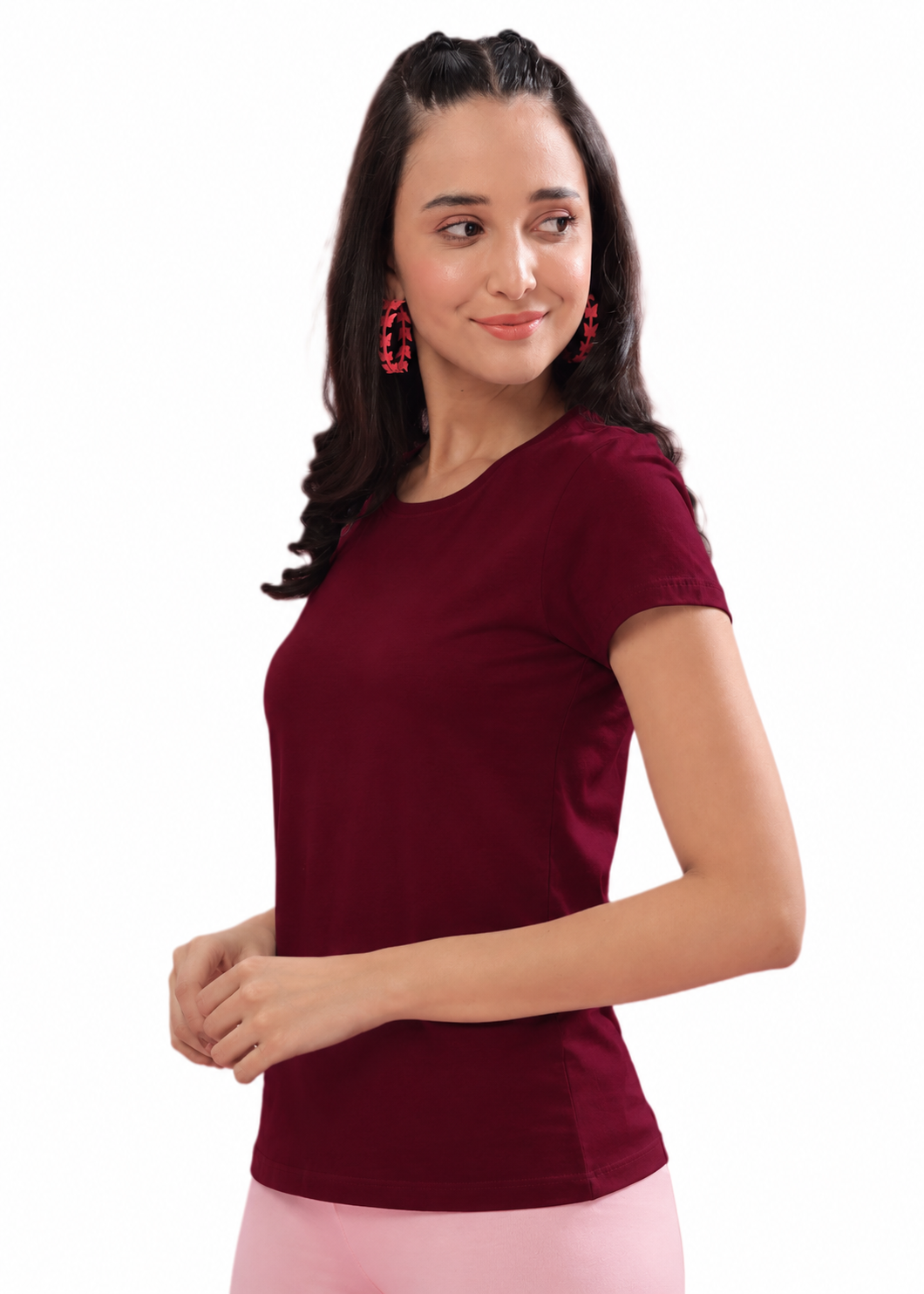 Women's T-Shirt_Mahroon_2