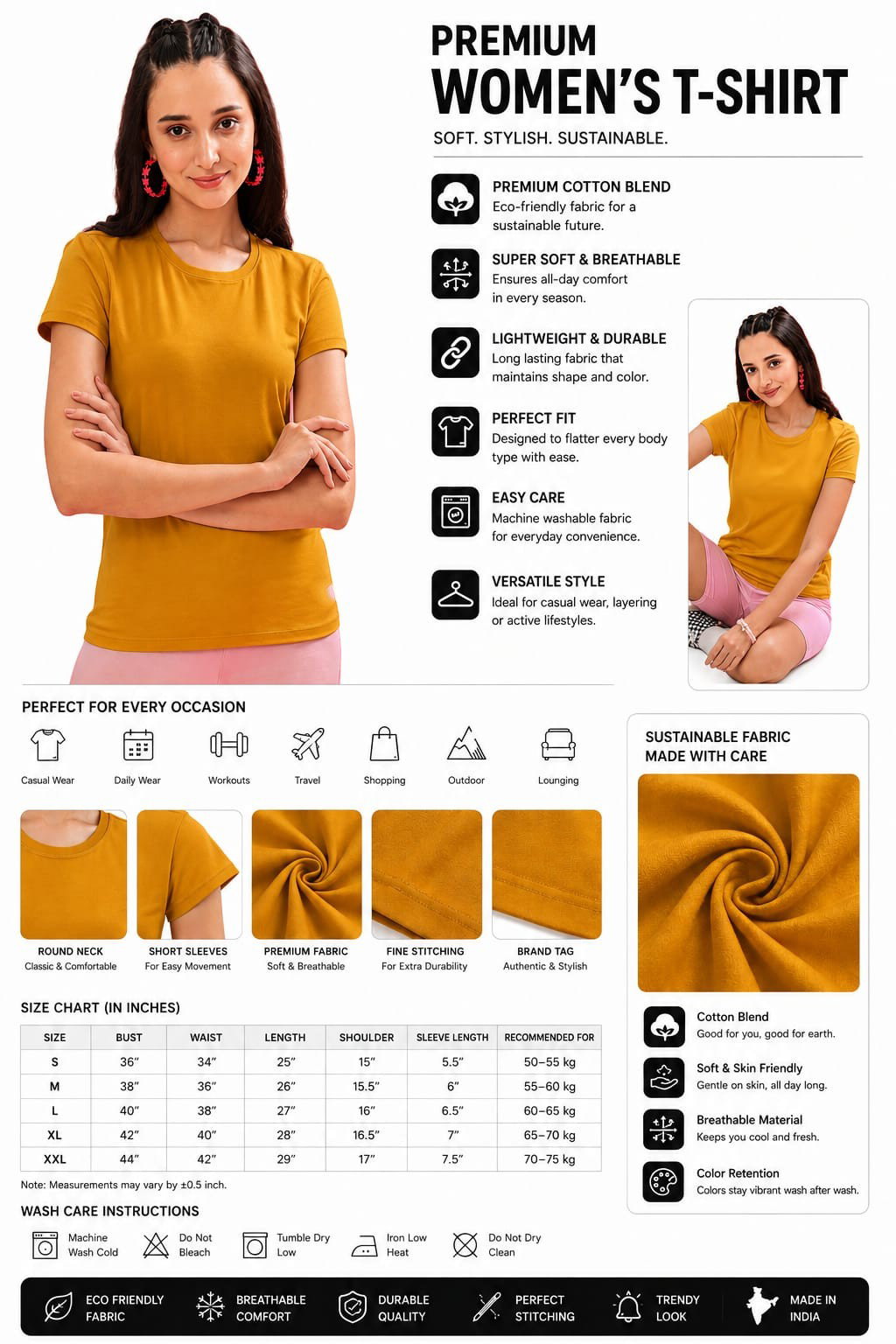 Women's T-Shirt_Mustard_5