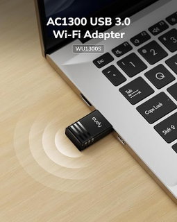 CUDY WU1300S AC1300 Dual-Band USB 3.0 Wi-Fi Adapter USB Adaptor  (Black)