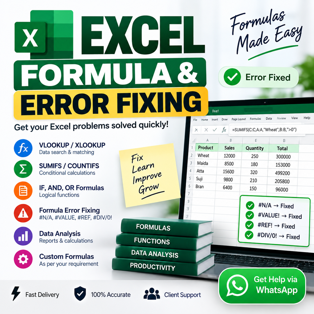Excel Formula & Error Fixing