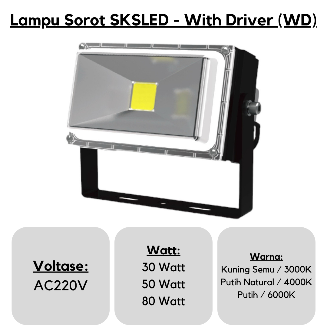 Lampu Sorot LED Chino - With Driver (WD) 30W / 50W / 80W