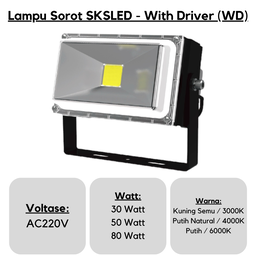 Lampu Sorot LED Chino - With Driver (WD) 30W / 50W / 80W