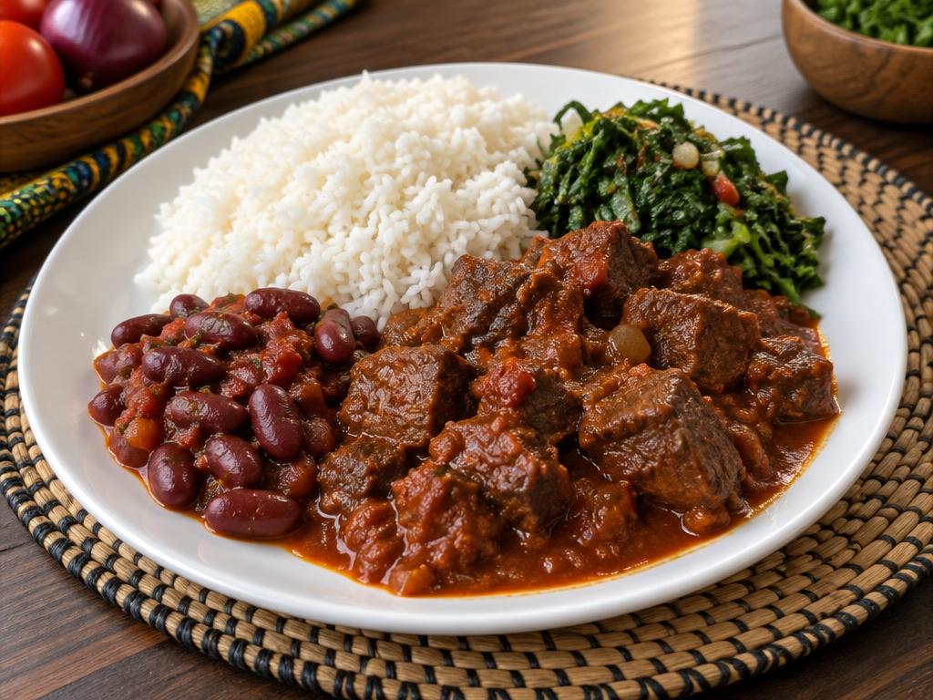 Wali, Nyama ya Ng'ombe, Maharage