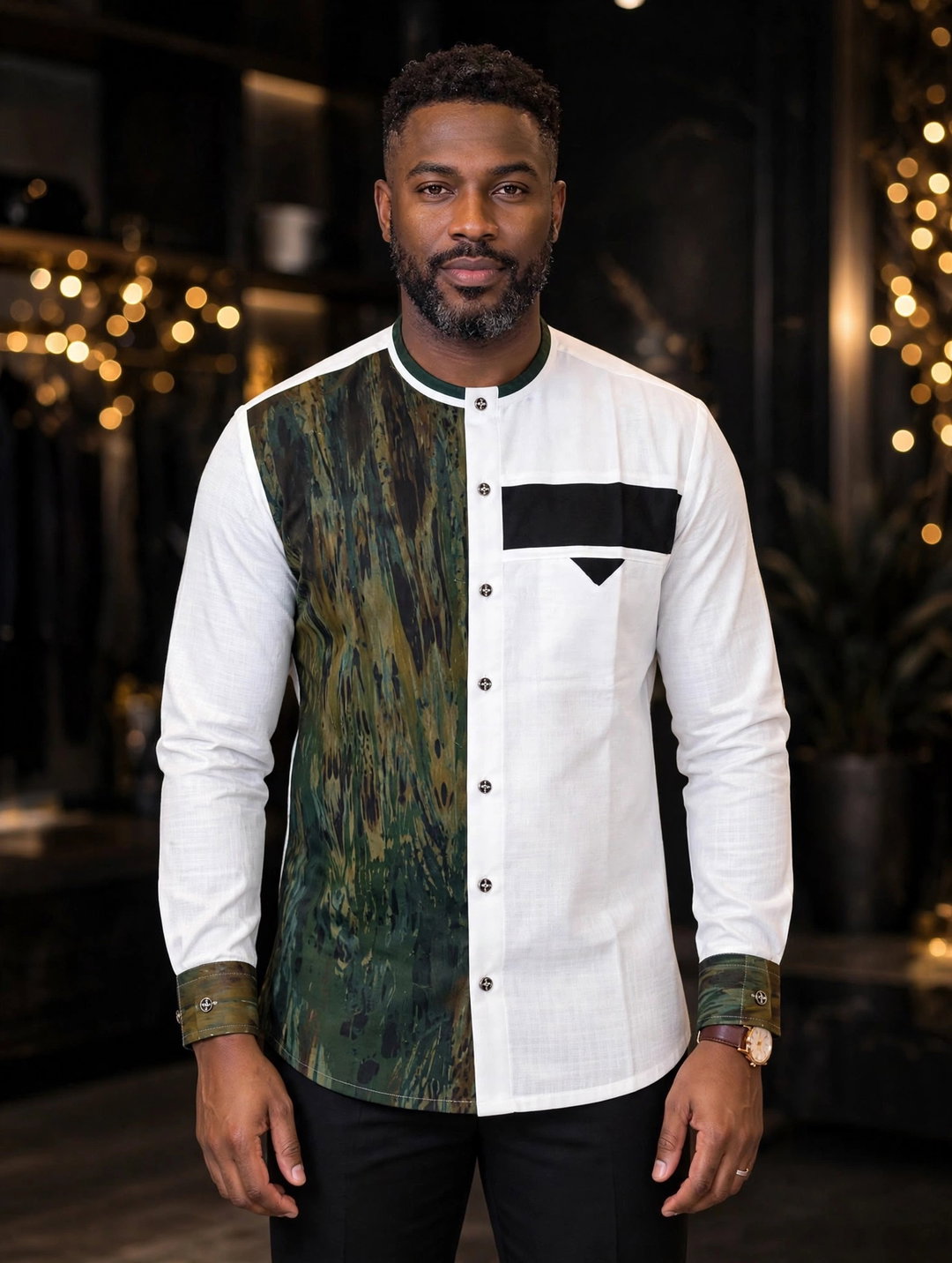 Chemise Bicolore - Premium Lin Luxe - Collection Ivoire