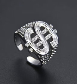 Bague dollars strass 