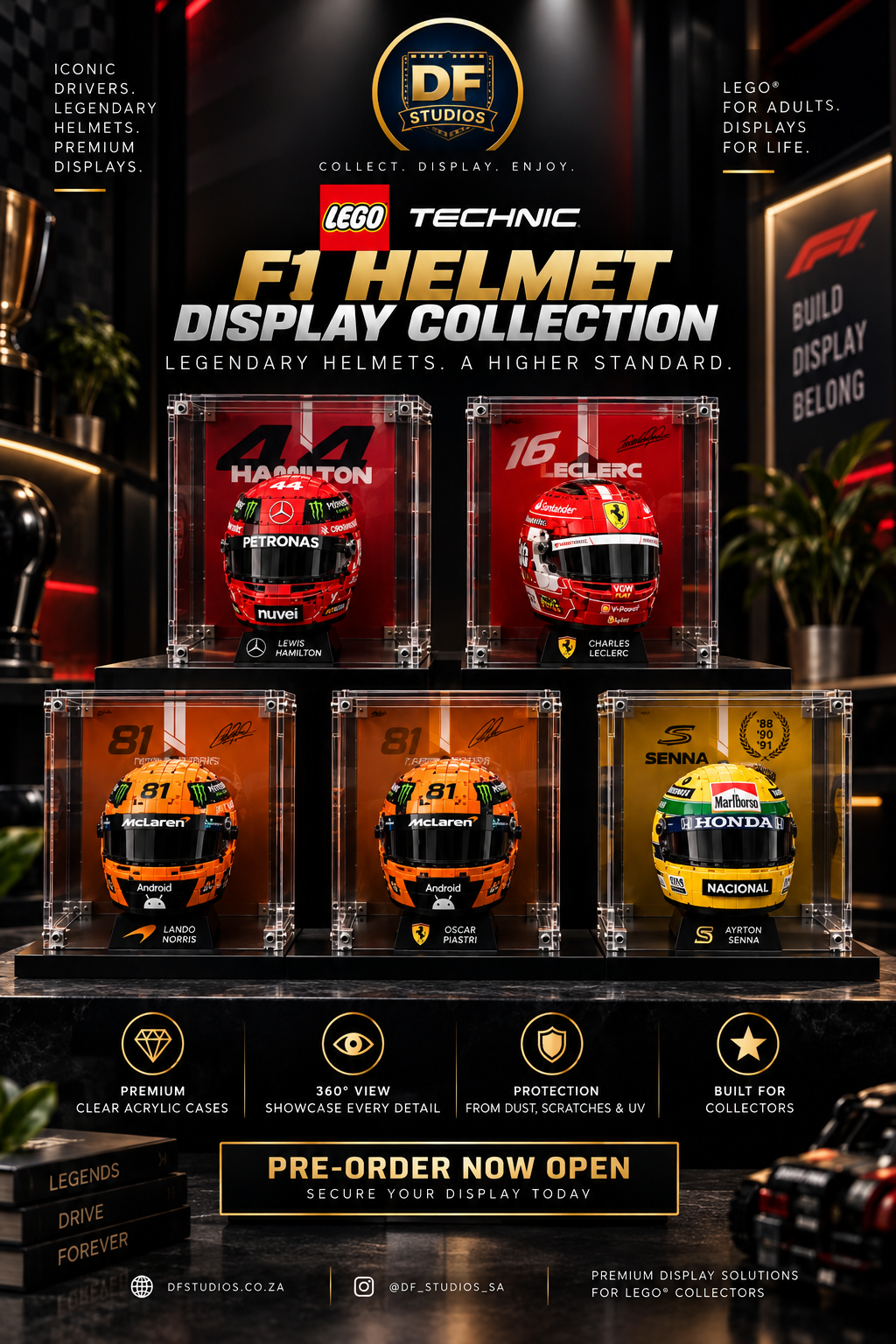 PRE ORDER | Editions Helmets Display Case Set of 5