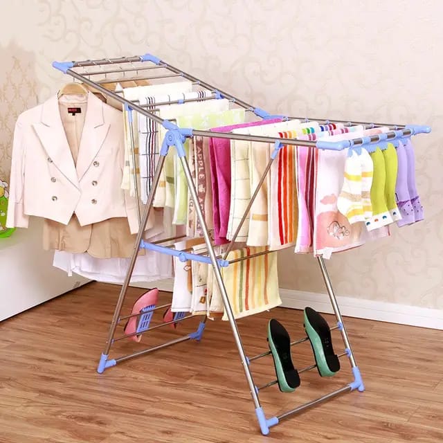  Freestanding, foldable stainless steel clothes drying rack _0