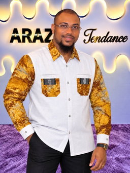 Chemise Bicolore Gold Royal - Blanc & Doré Batik