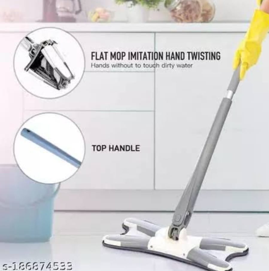 An X shaped self wringing flat mop_0