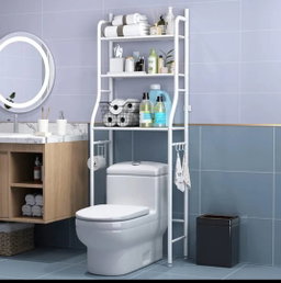 An over the toilet storage rack