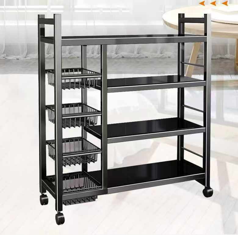 A multi-tiered rolling utility organizer cart