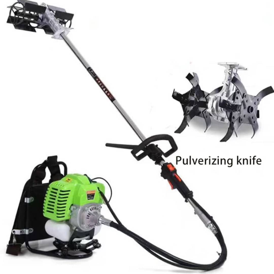 A backpack-style gas-powered multi-functional cultivator