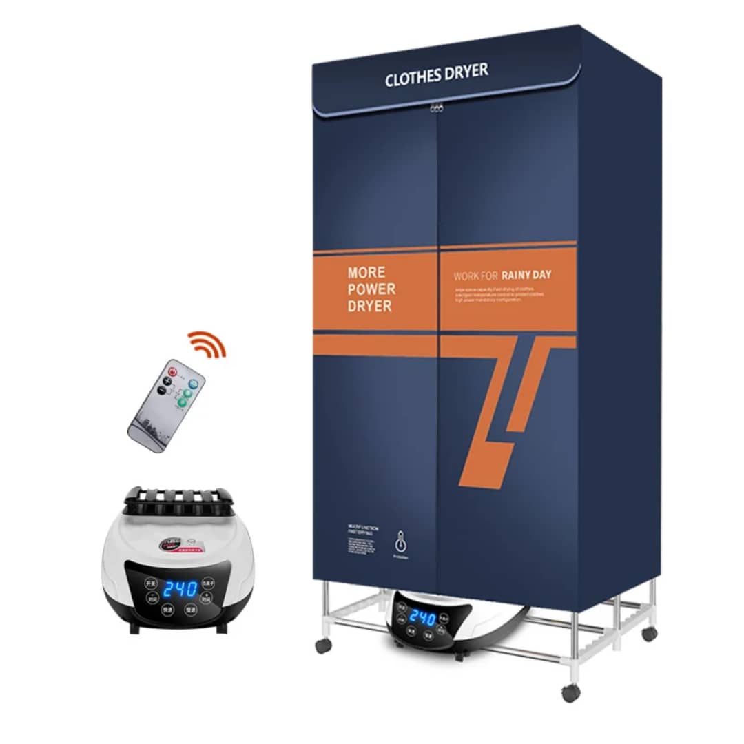 A portable electric clothes dryer cabinet