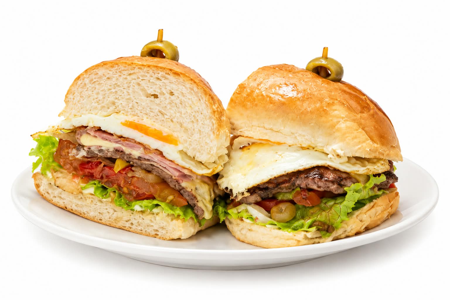 Chivito completo al pan con fritas