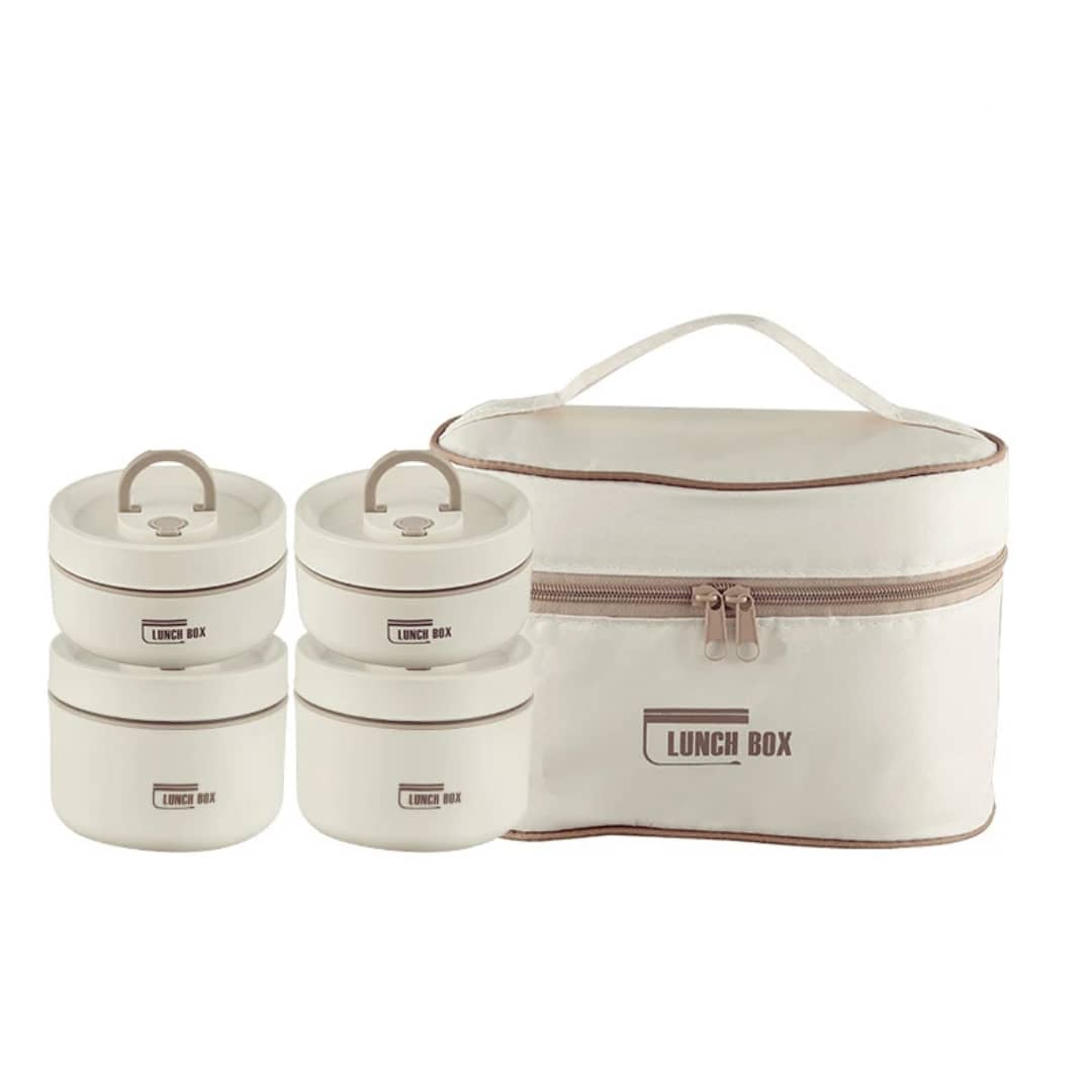 A portable insulated lunch box set