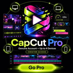 CapCut Pro — Genuine Account (3 Months, Up to 4 Devices)