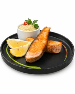 Salmon grillado con verduras al wok