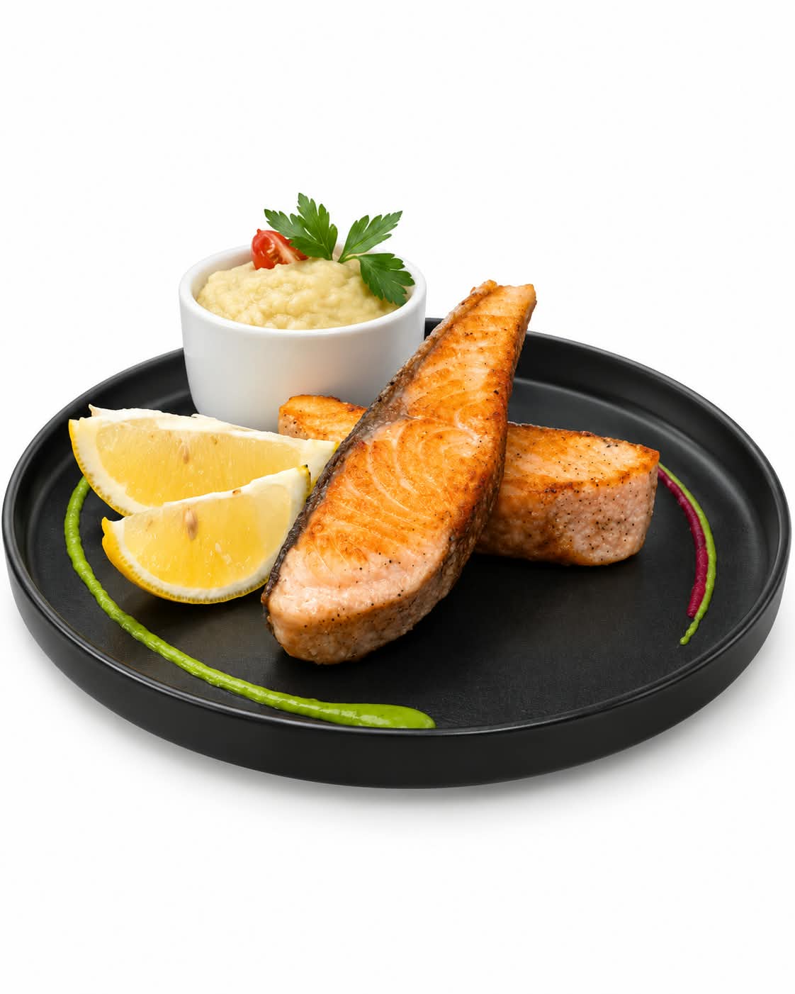 Salmon grillado con verduras al wok