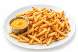 Fritas c/cheddar y panceta