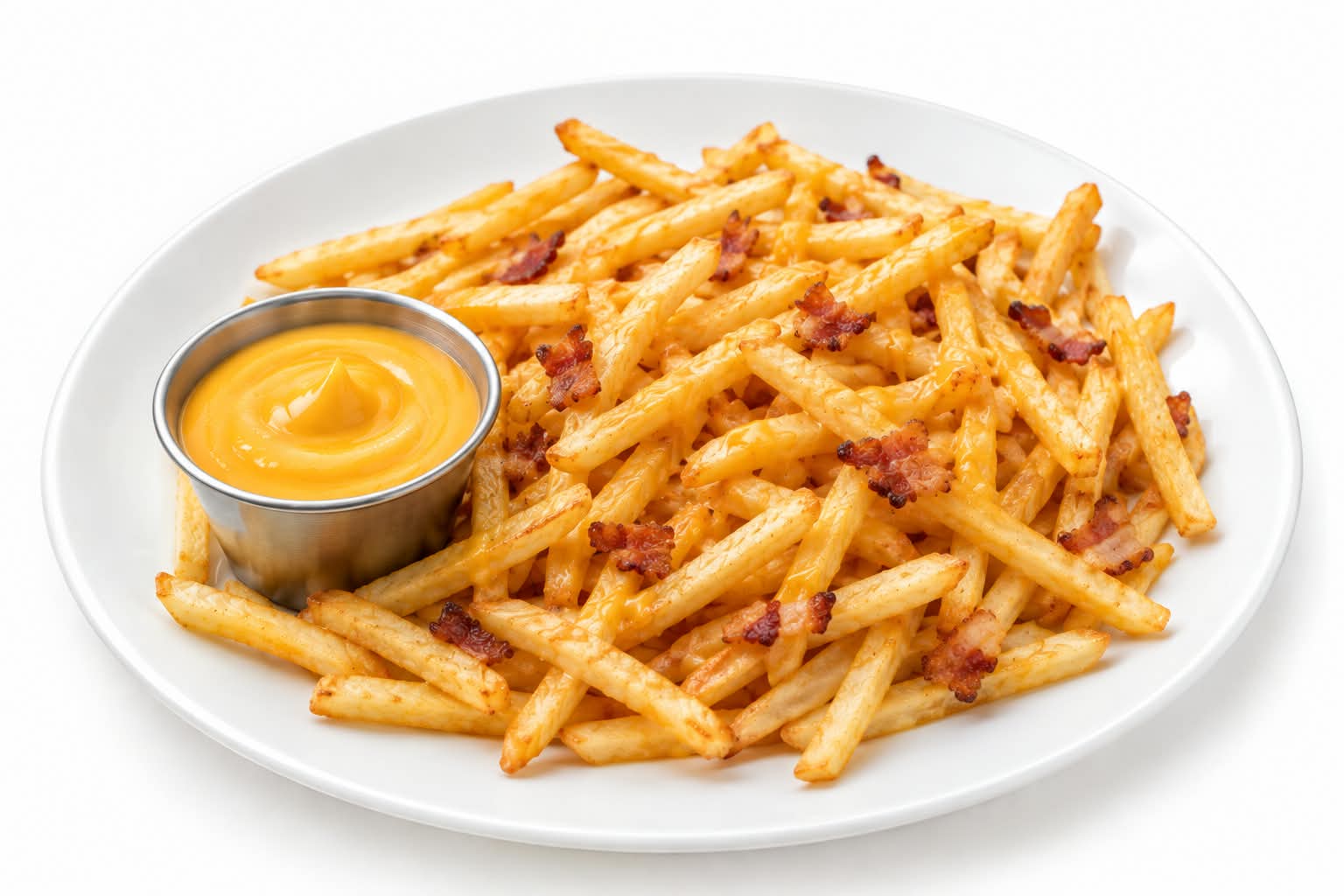 Fritas c/cheddar y panceta